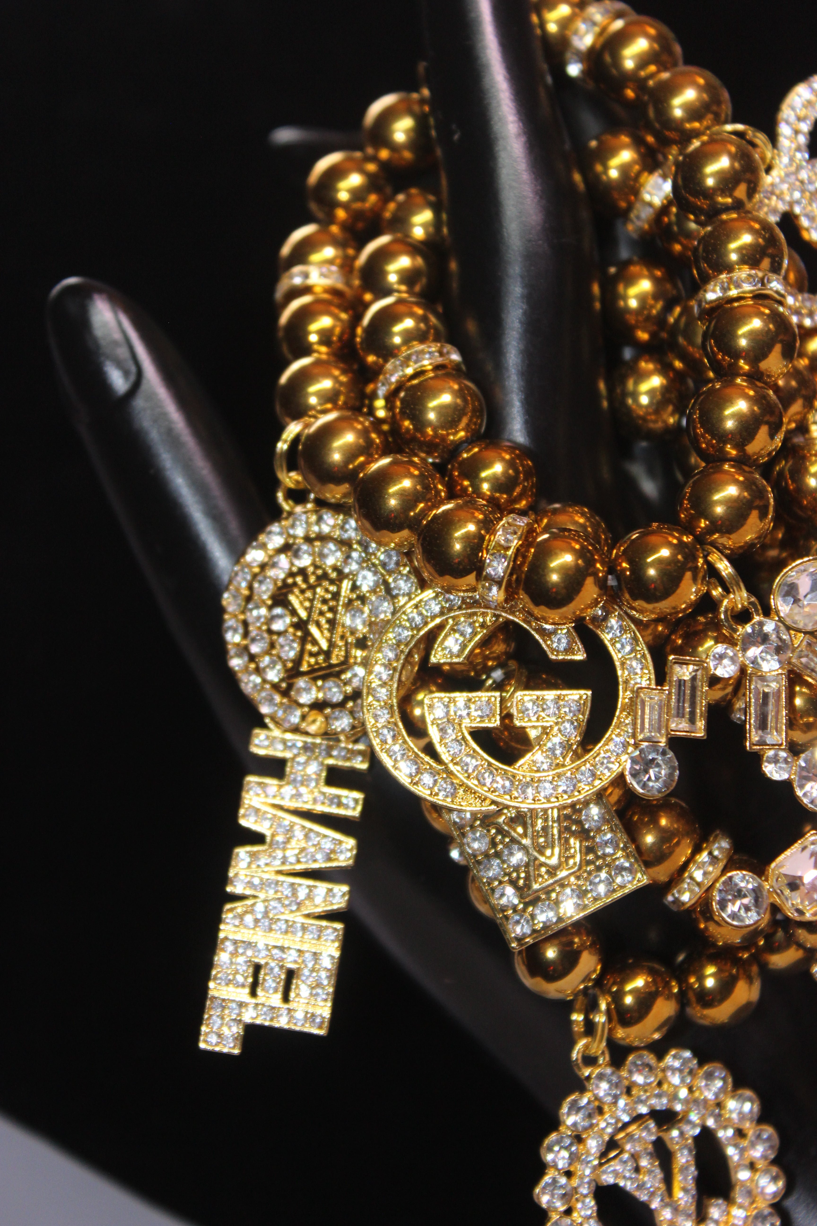Gold 4 Piece Charm Bracelet Set