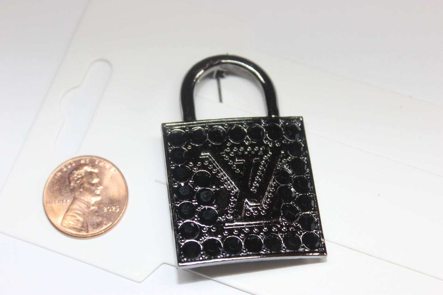 Rhinestone Black Brooch Pin