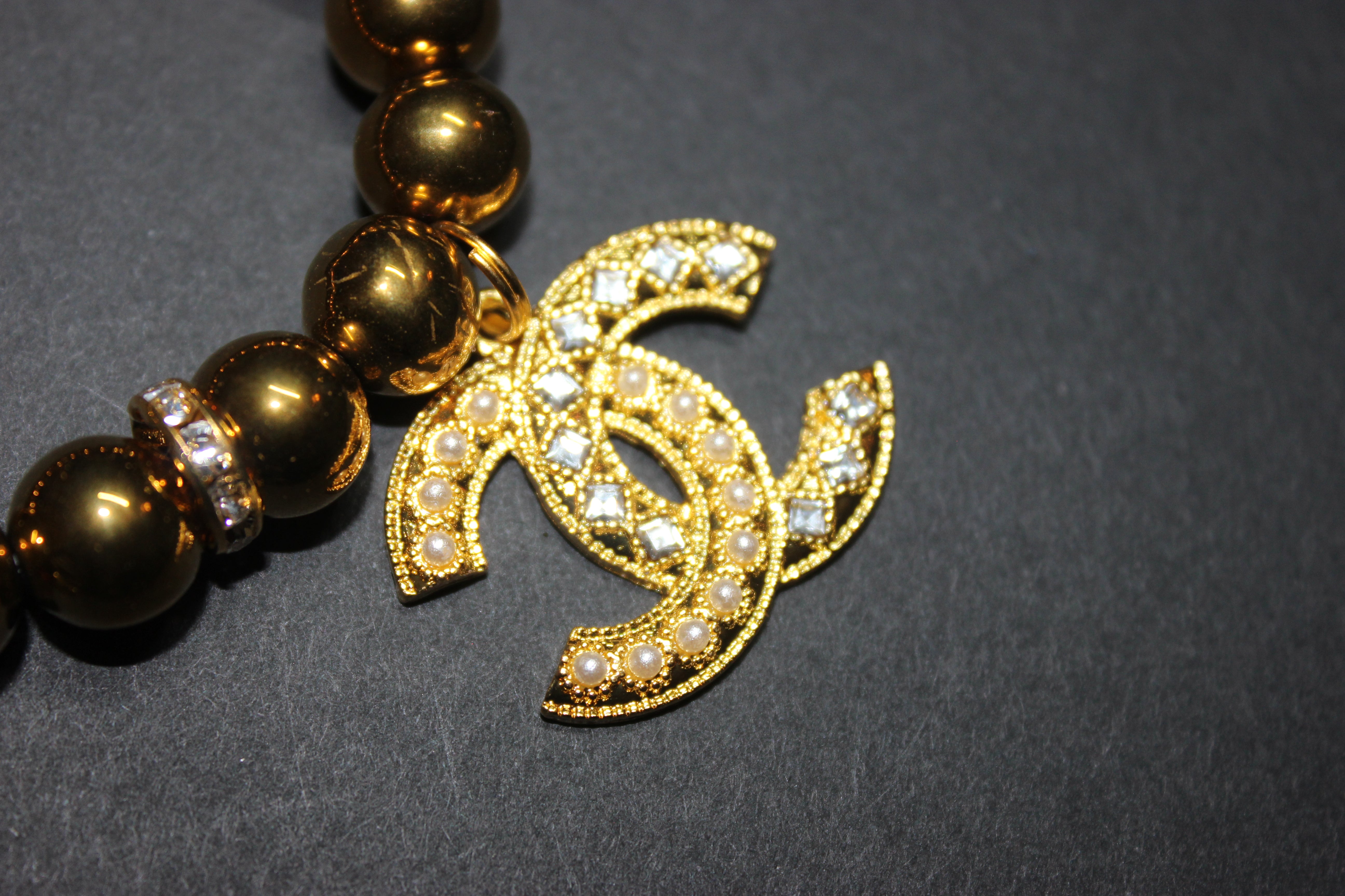 Gold Gemstone Charm Bracelet (1)