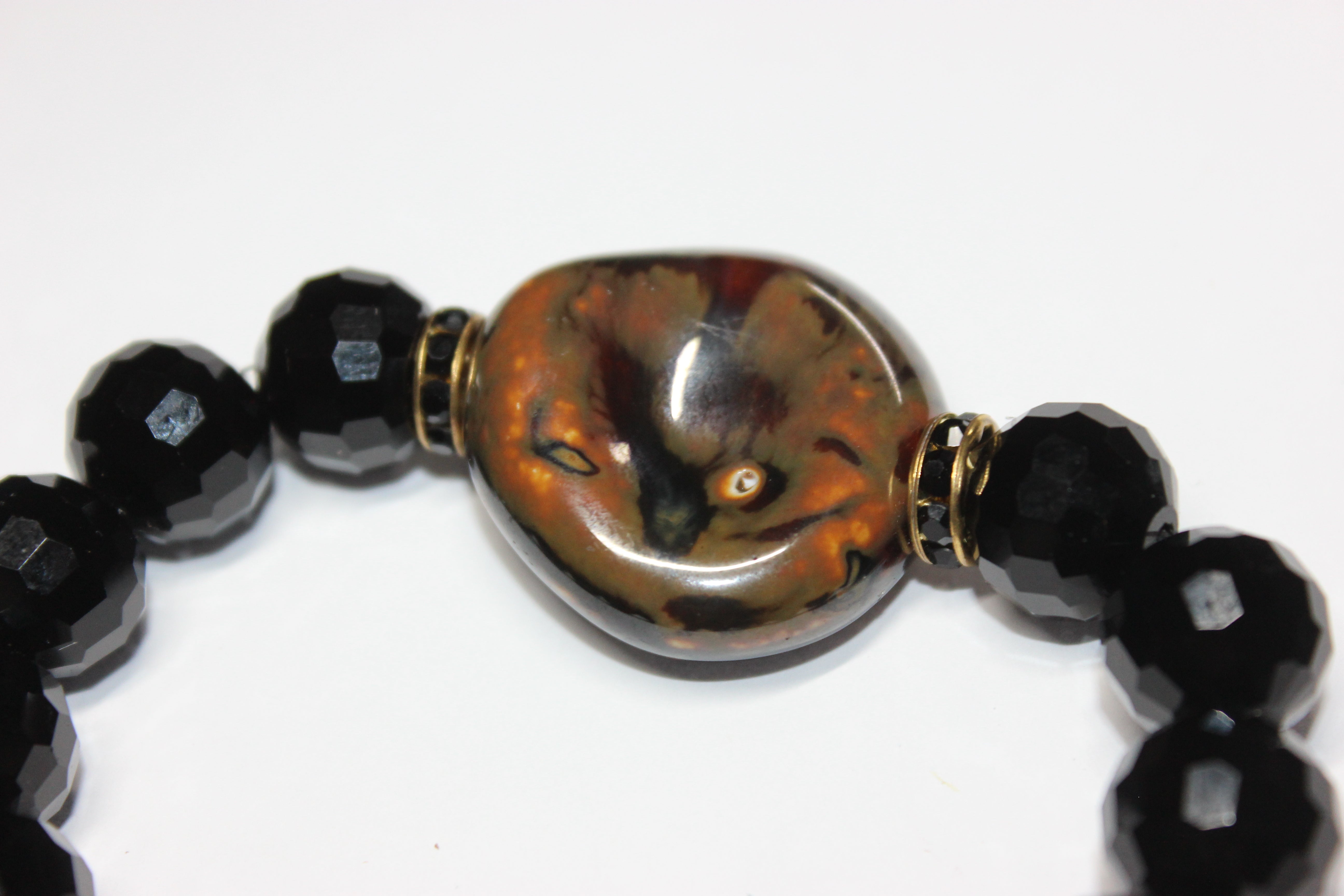 Black Ice & Tiger Eye Ceramic Stone Bracelet