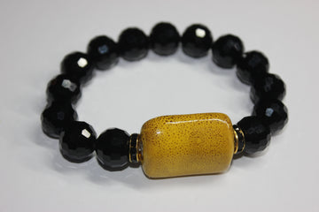 Black Ice w/ Mustard Ceramic Stone