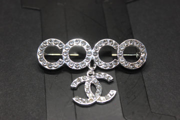 Silver Rhinestone Brooch Pin