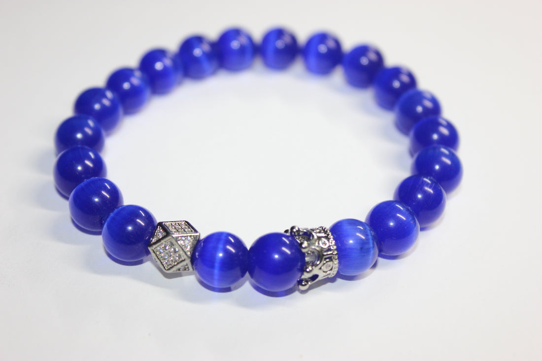 Blue & Silver Bracelet w/ Crown