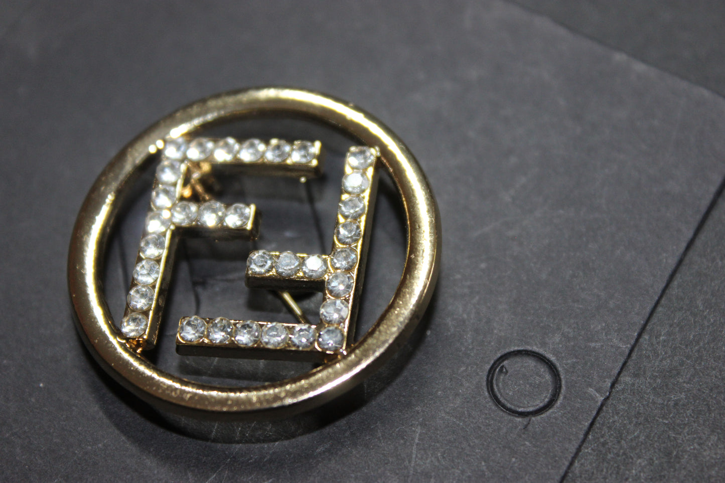 Gold & Rhinestone Brooch Pin