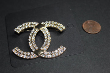 Gold Rhinestone Brooch Pin