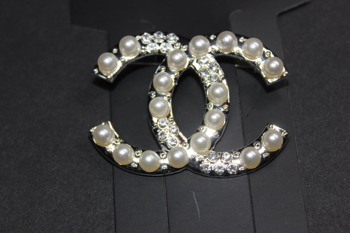 Silver Pearl Brooch Pin