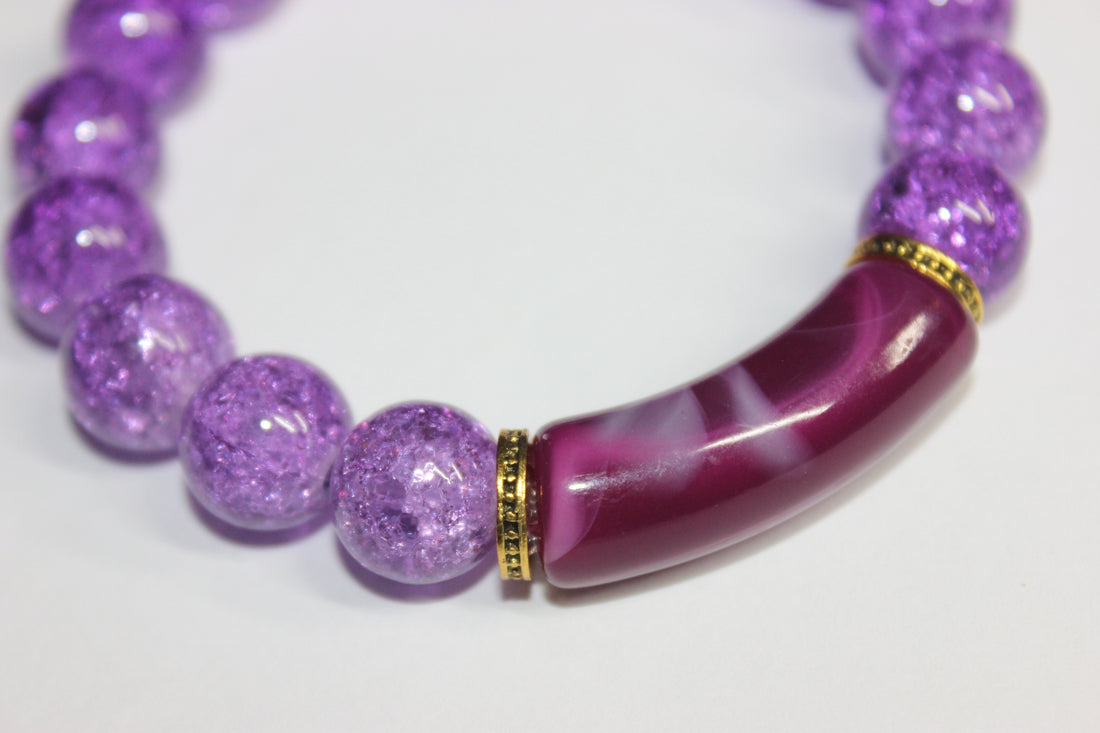 Purple & Gold Men’s Bracelet