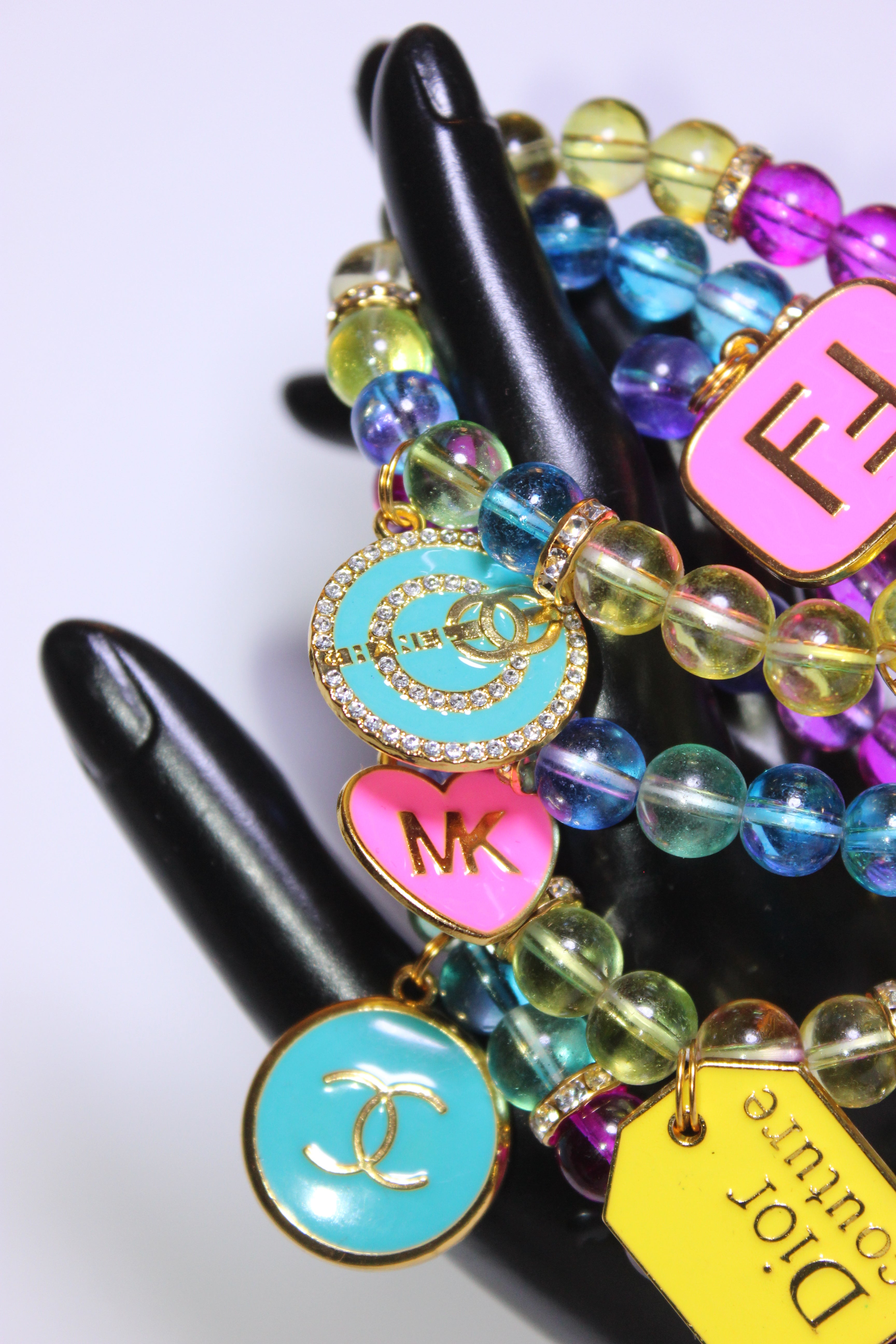 Venadini Collection w/ Gold 4 Piece Charm Bracelet Set