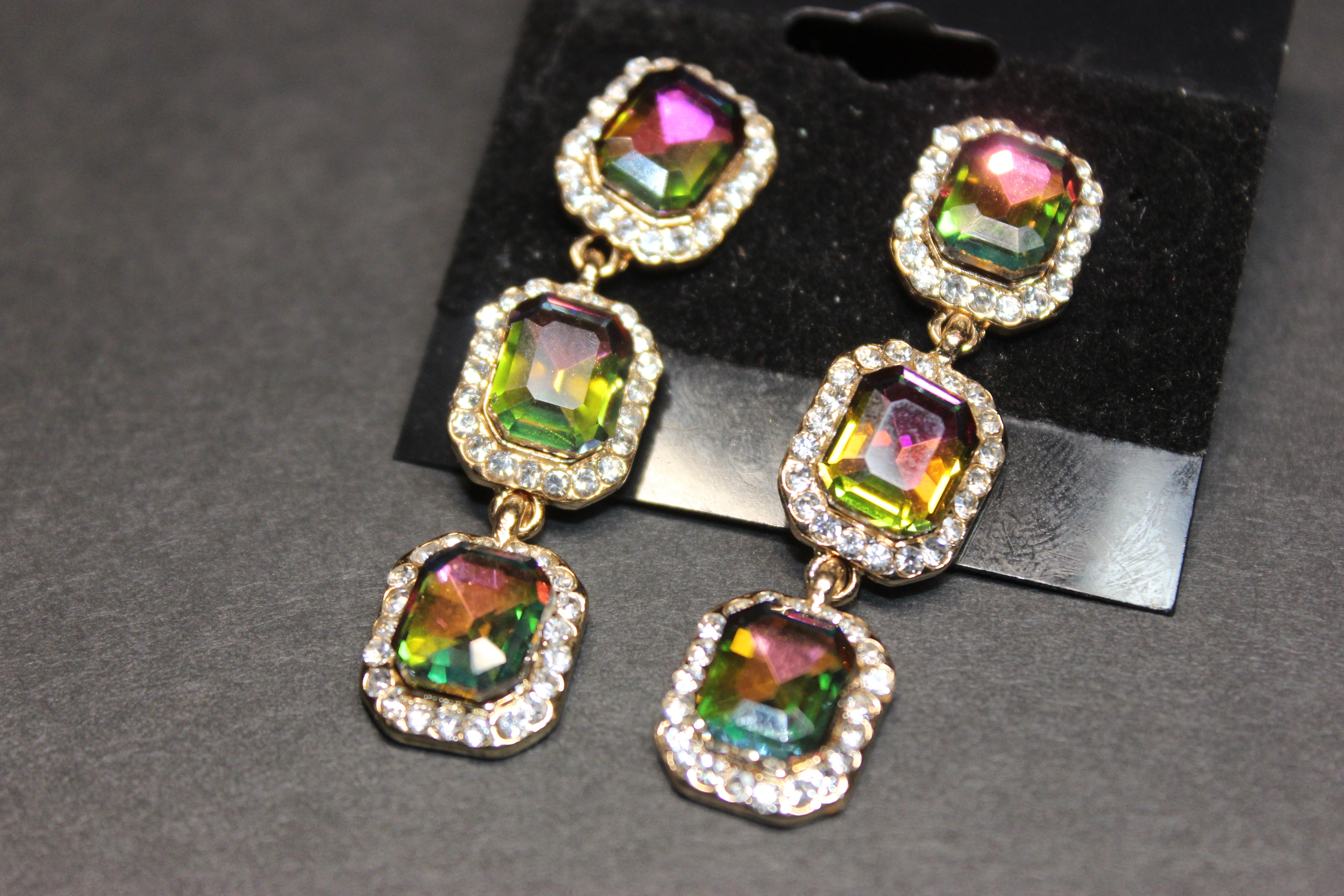 Vitrail & Silver Post Earrings
