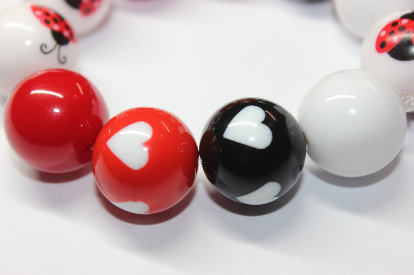 Red White & Black Ladybug Bracelet
