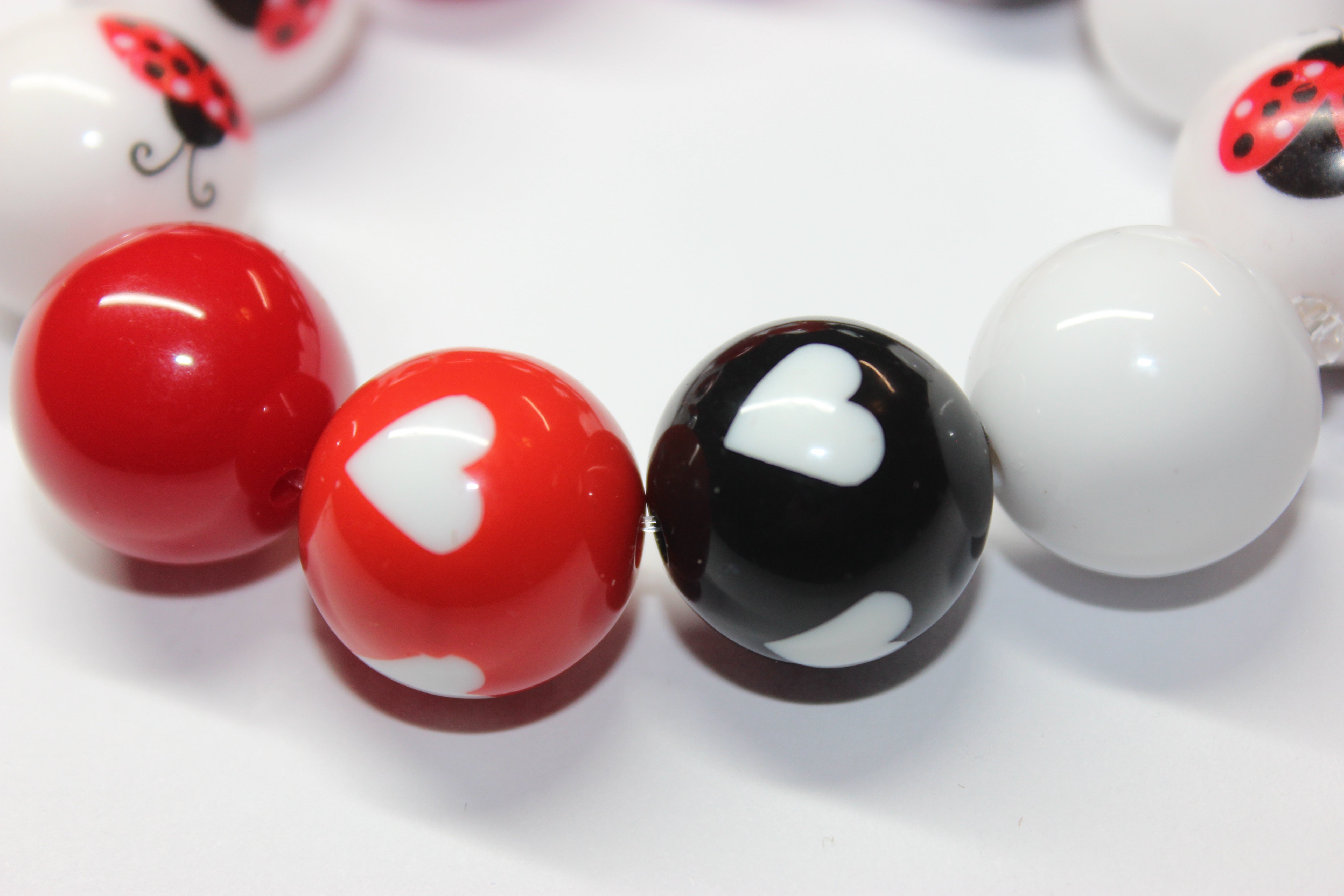 Red White & Black Ladybug Bracelet