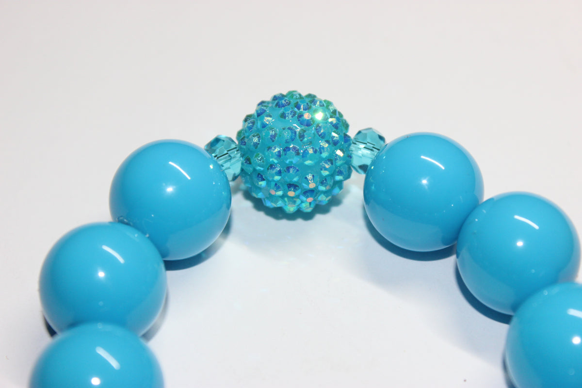 Shades Of Aquamarine Large Beaded Bracelet
