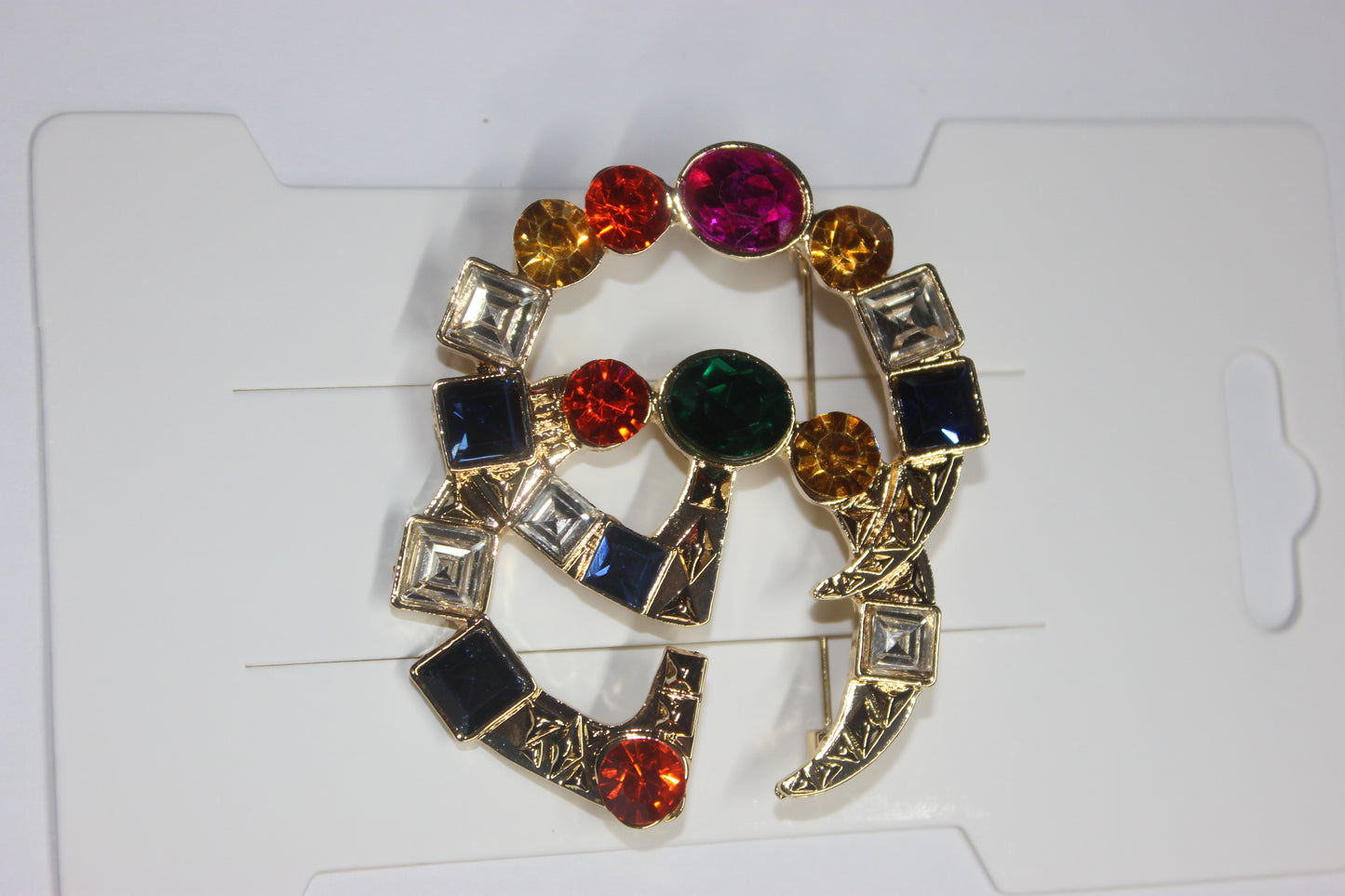Gold Multicolored Brooch Pin