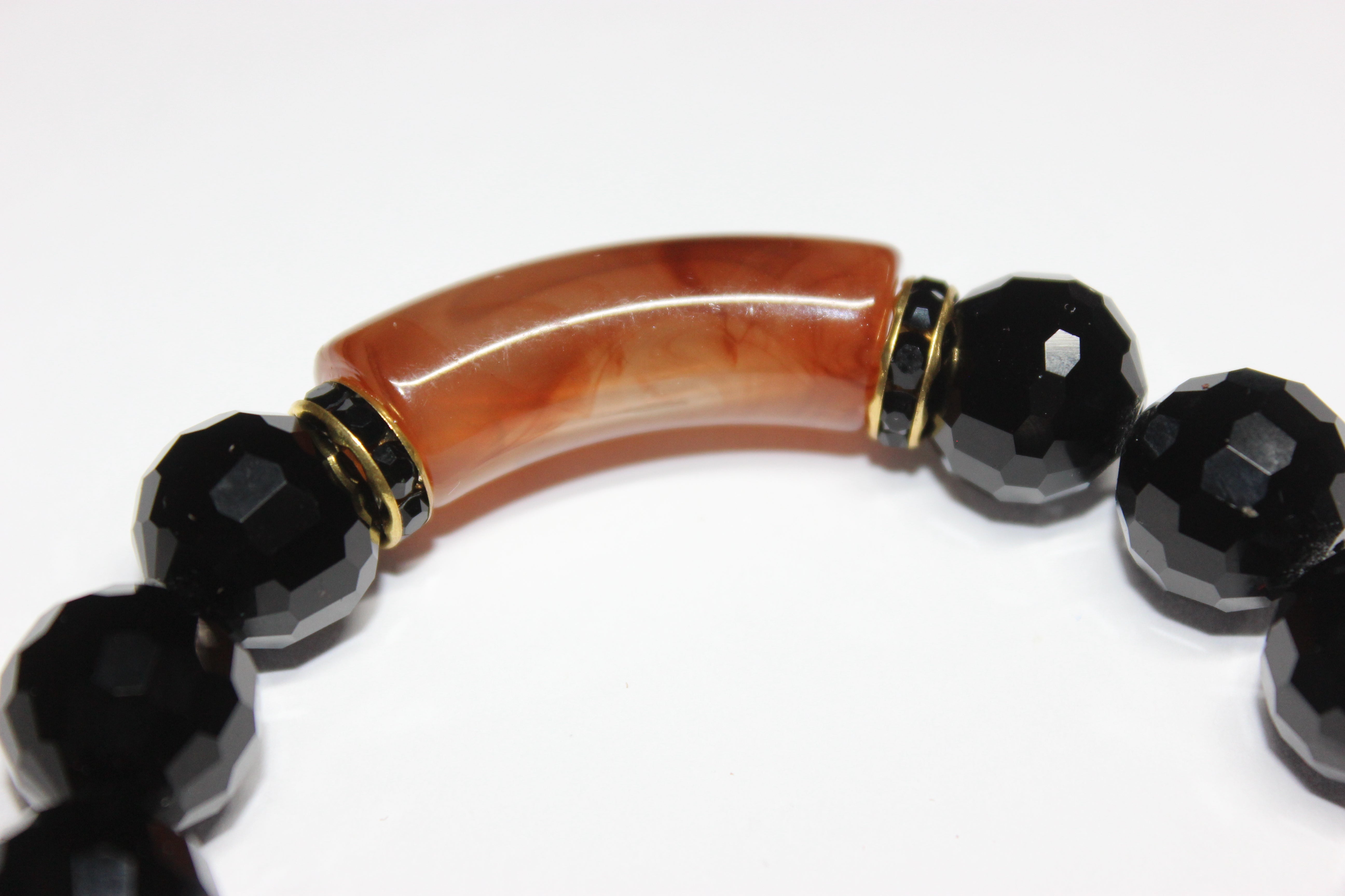 Black Ice Topaz & Gold Bracelet
