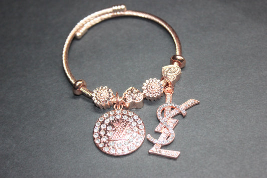 Rose Gold Charm Bangles