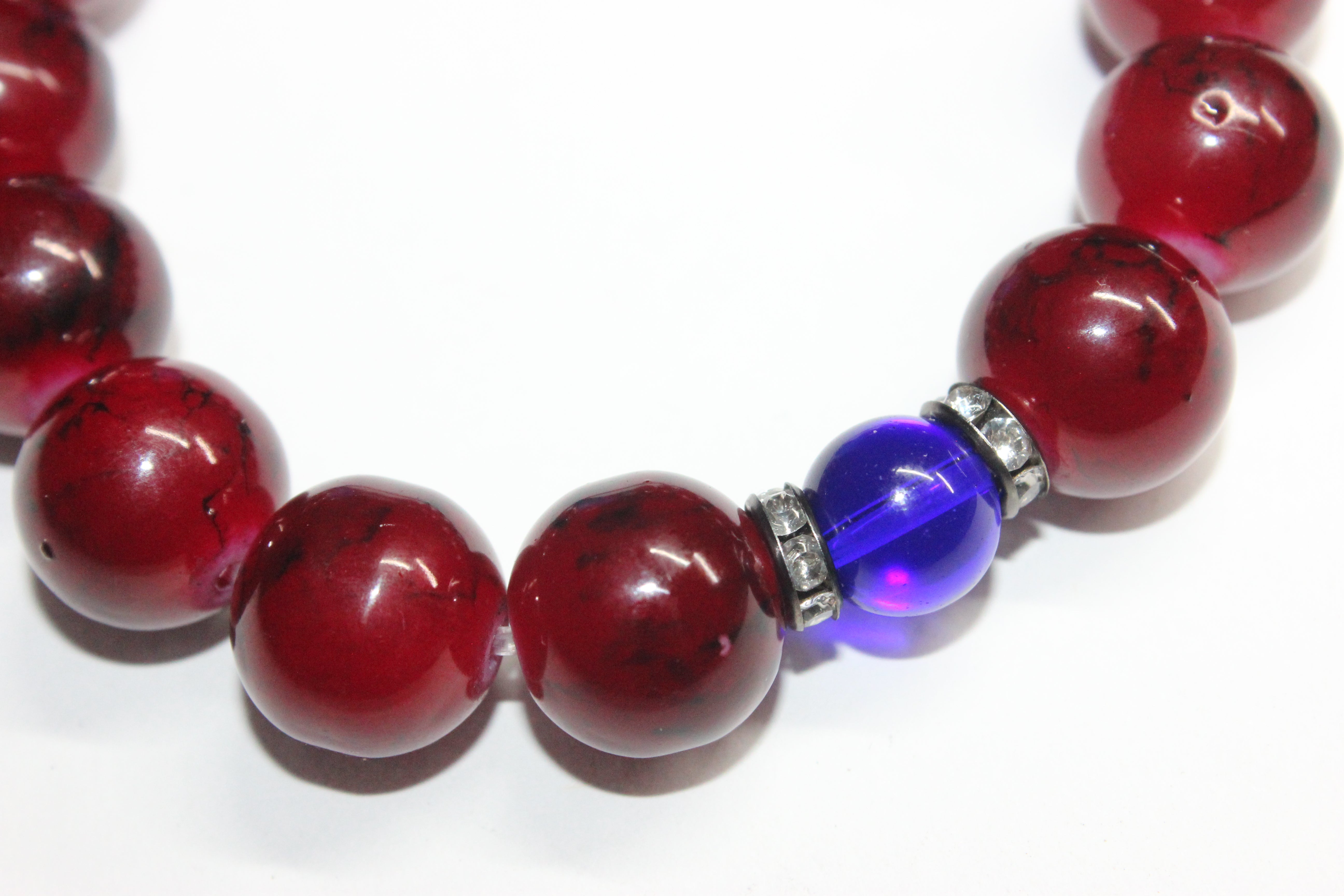 Red & Blue Beaded Bracelet