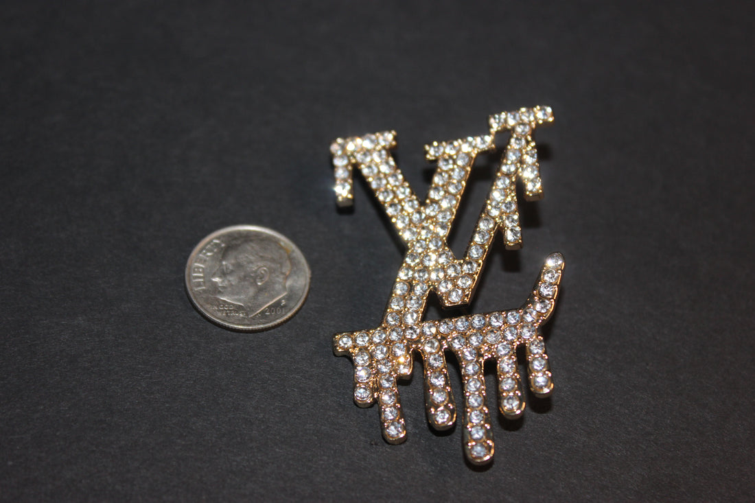 Gold Rhinestone Brooch Pin