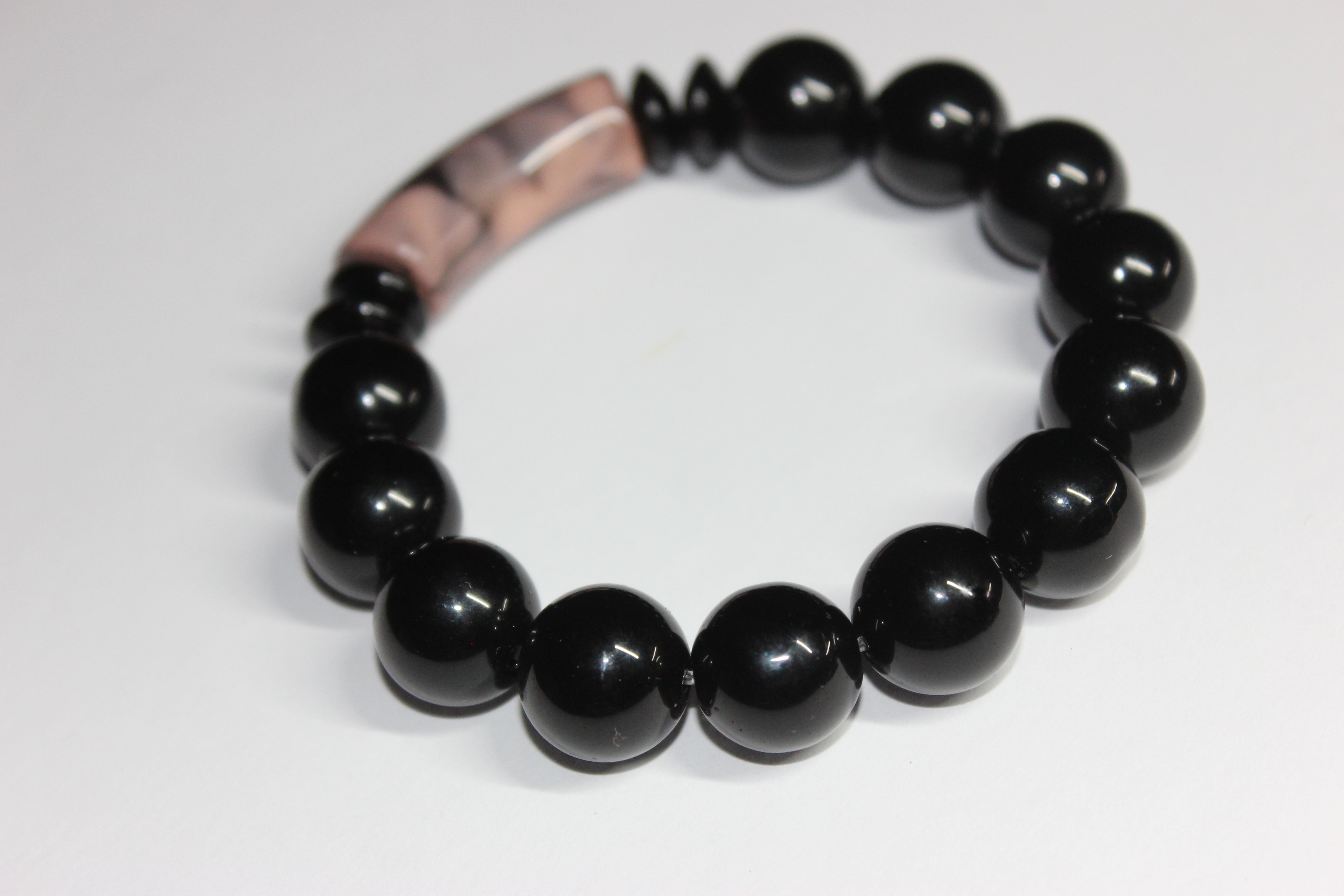 Black & Marble Beaded Bracelet