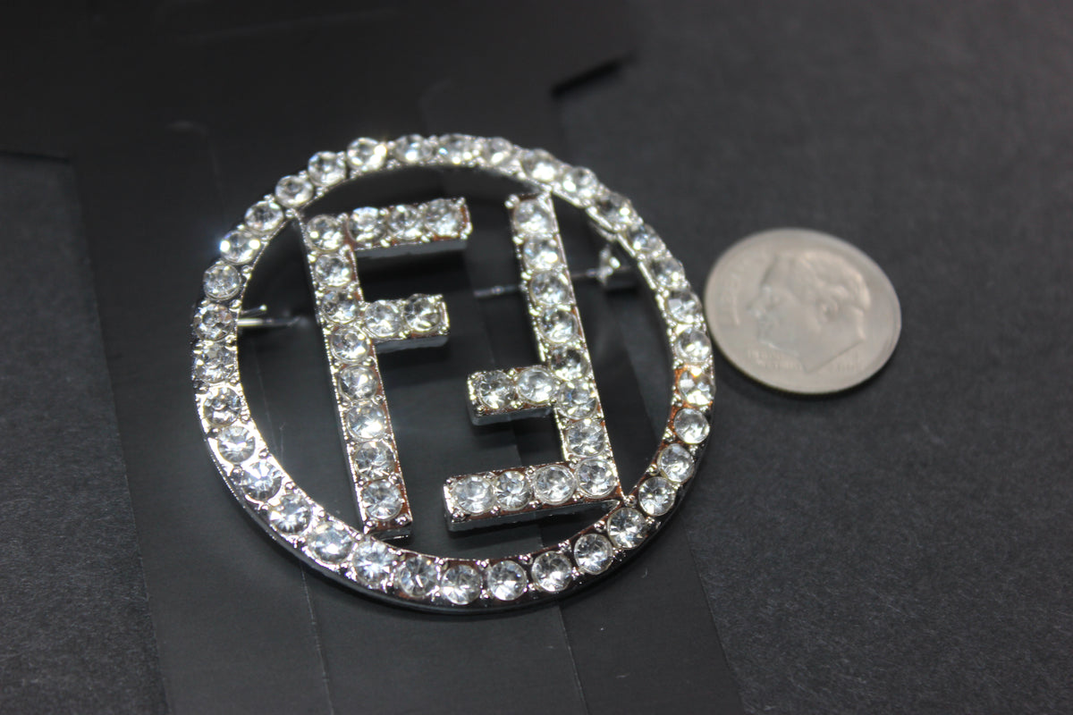 Silver Rhinestone Brooch Pin