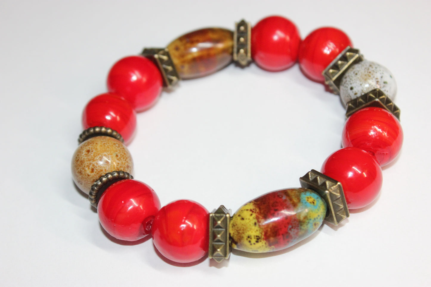 Men’s Multicolored Ceramic Beaded Bracelet