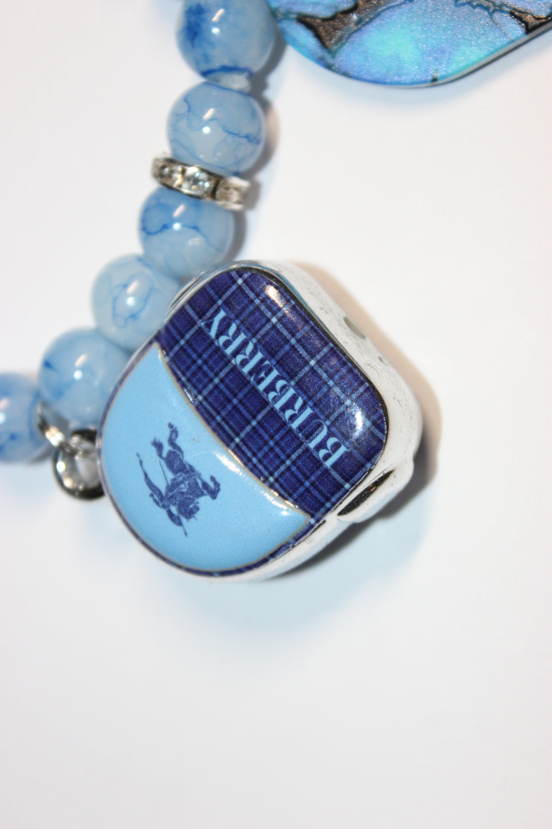Blue & White Charm Bracelet with Silver (1)