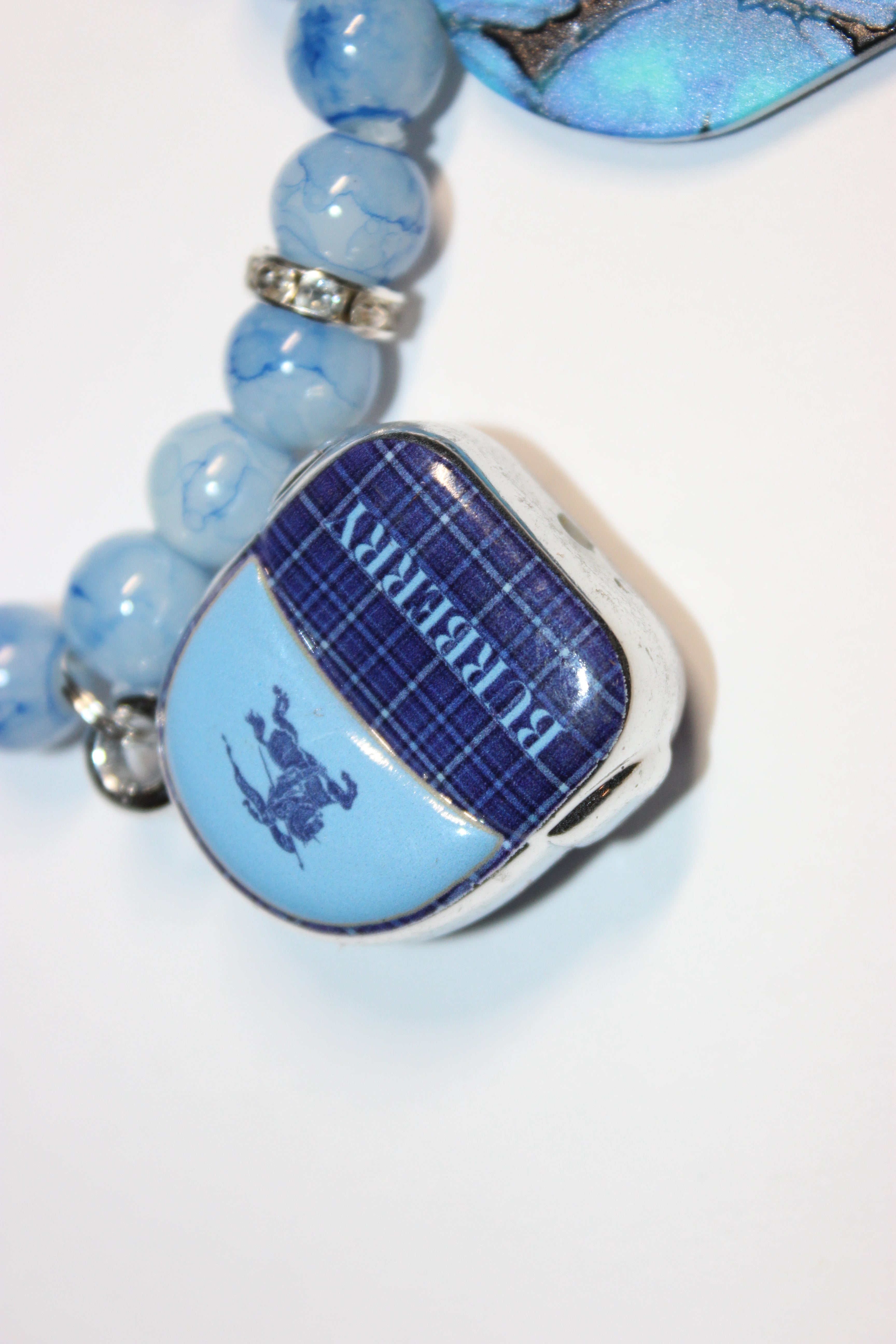 Blue & White Charm Bracelet with Silver (1)