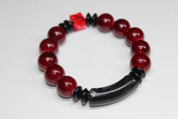 Red & Black Beaded Bracelet
