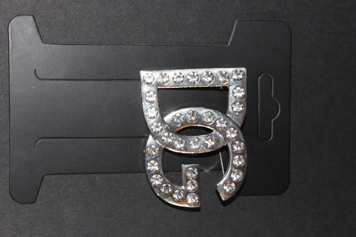 Silver Rhinestone Brooch Pin