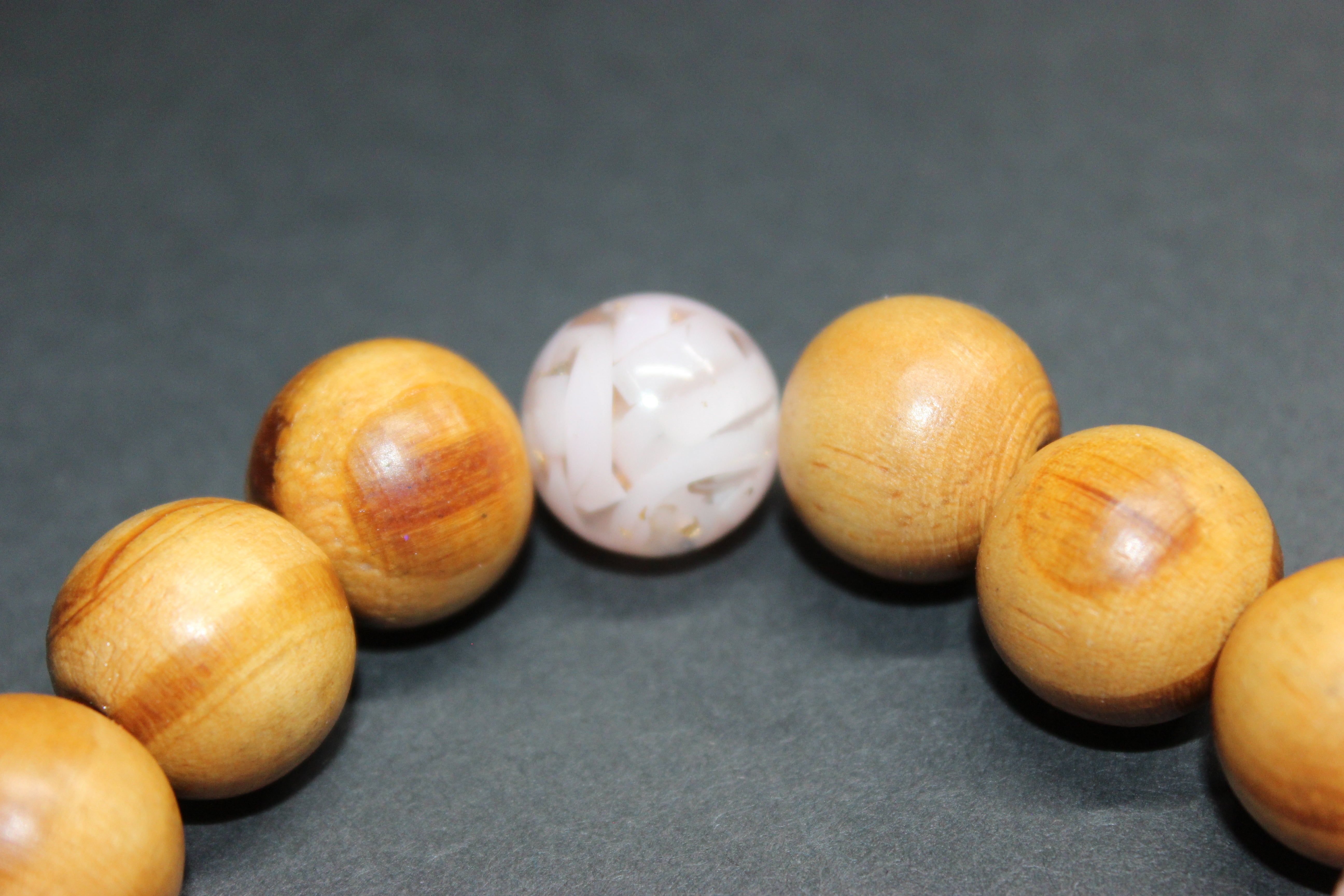Shades Of Pink & Wood Beaded Large Bracelet