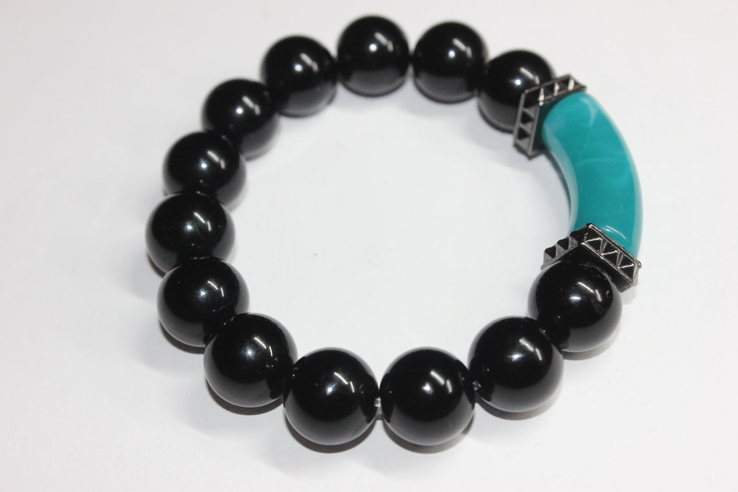 Black & Turquoise Beaded Bracelet
