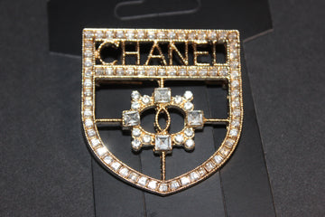 Gold Rhinestone Brooch Pin