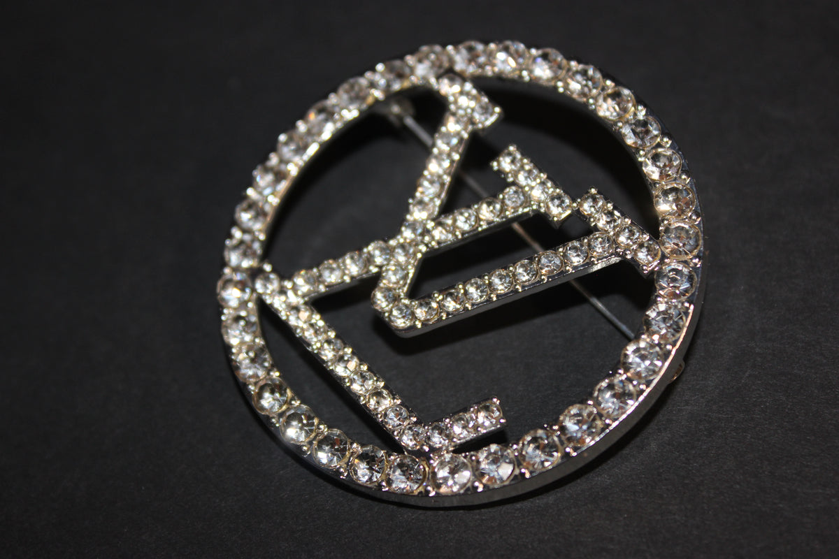 Silver Rhinestone Brooch Pin