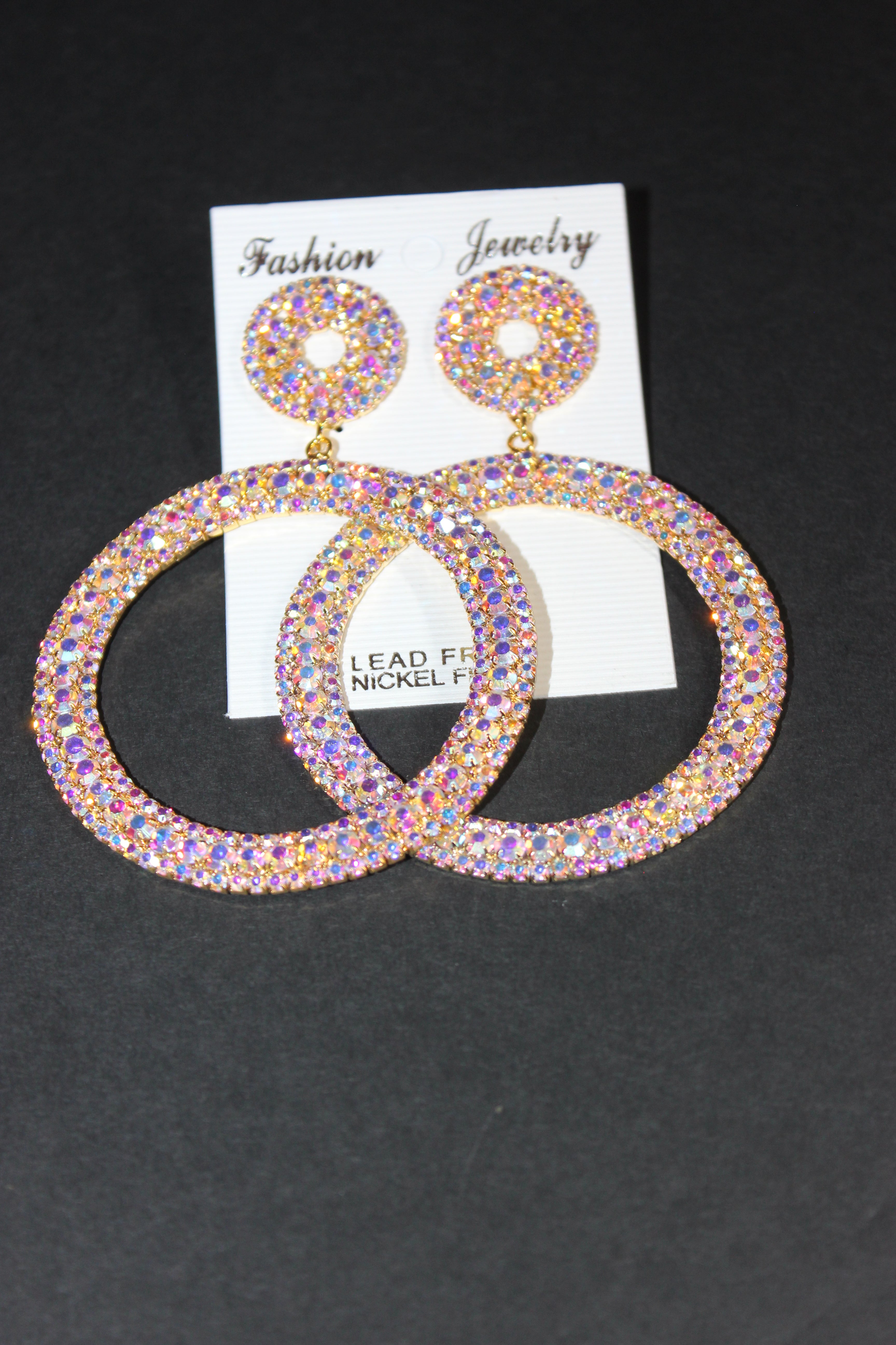Iridescent Gold Hoop Earrings