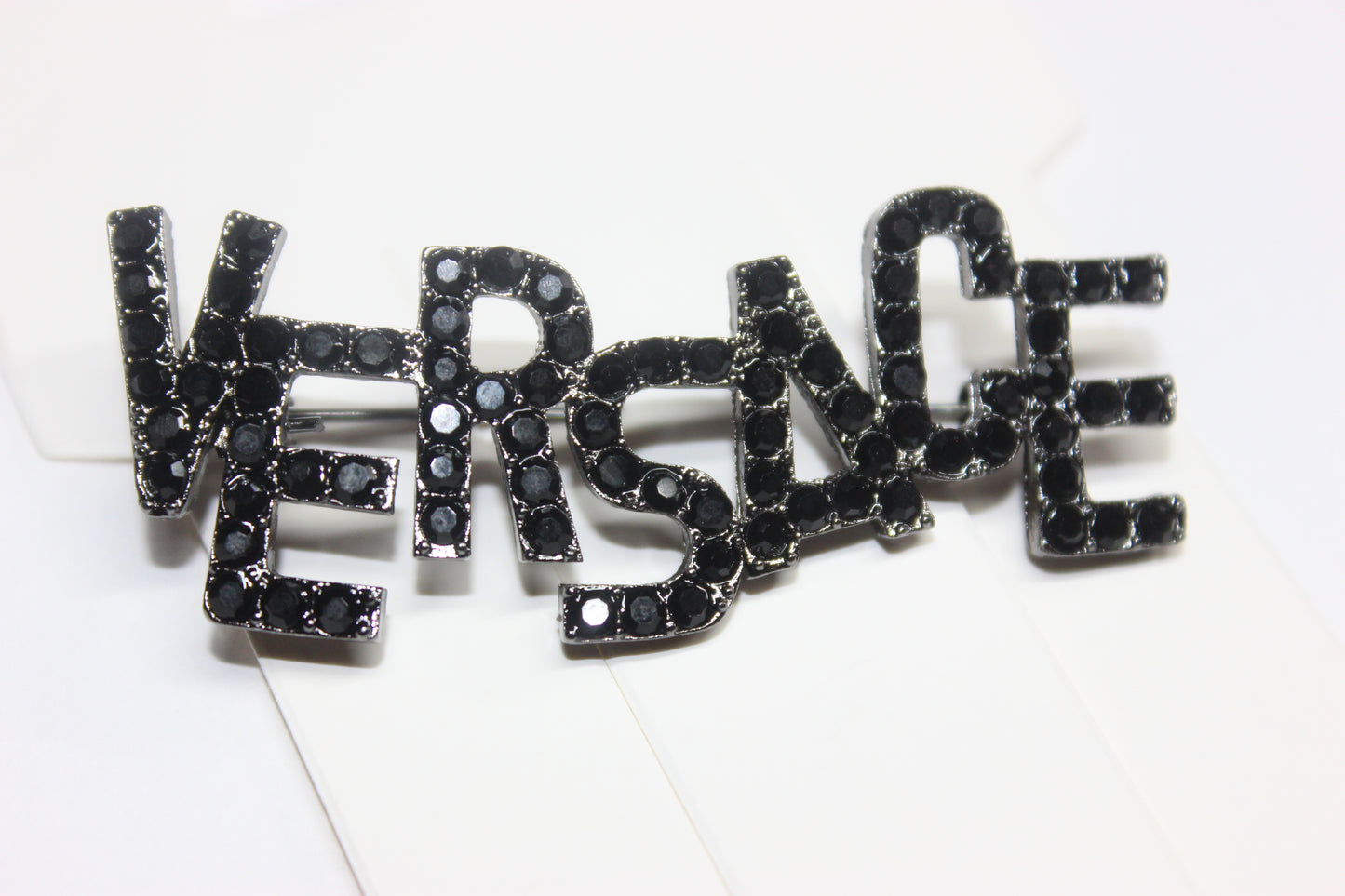 Black Rhinestone Brooch Pin