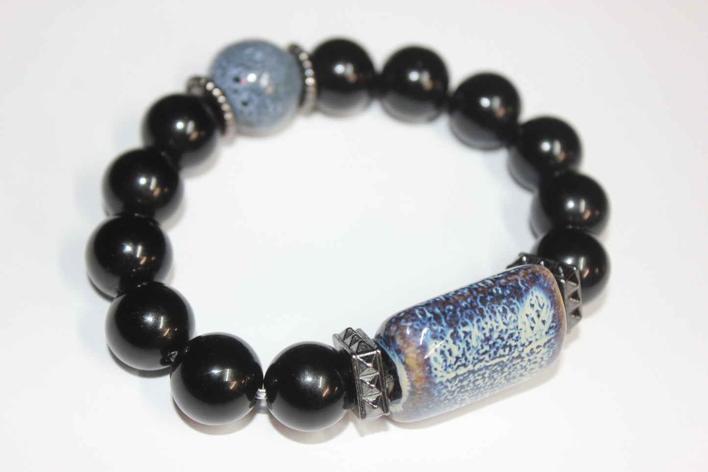 Black & Blue Ceramic Gemstone Bracelet