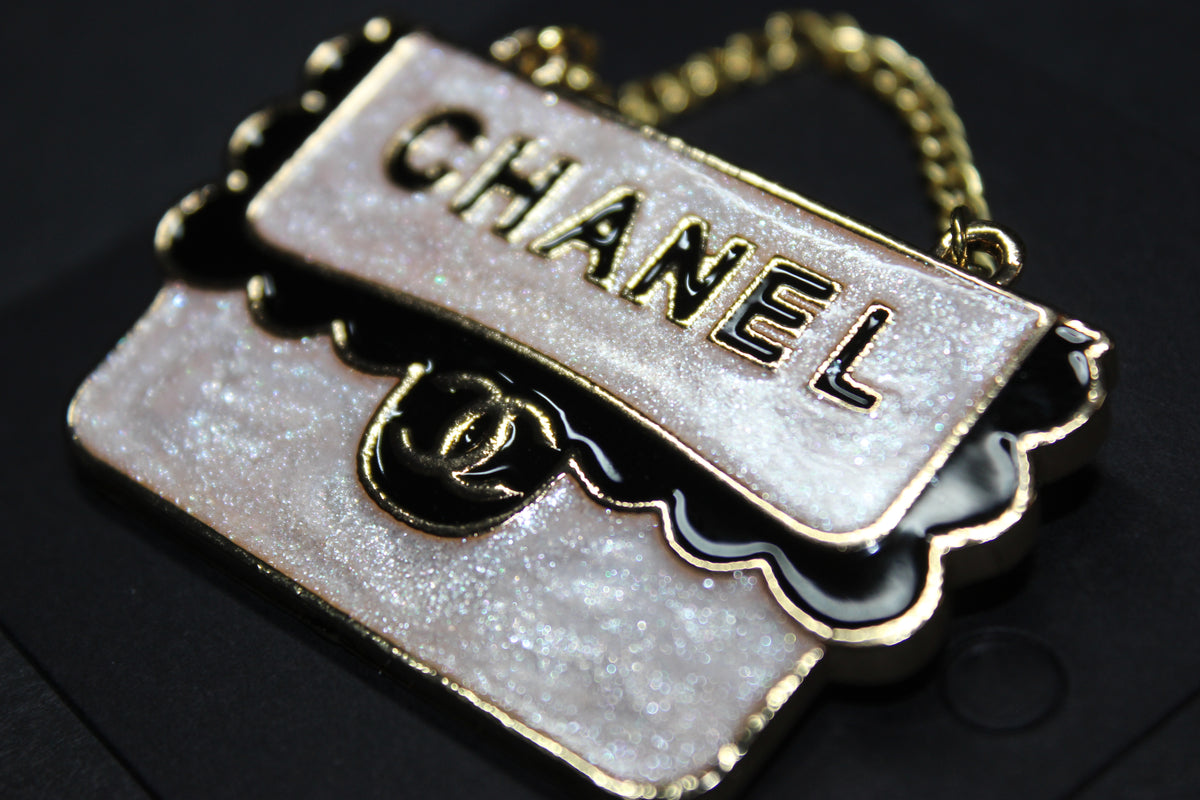 Mauve/Black & Gold Brooch Pin