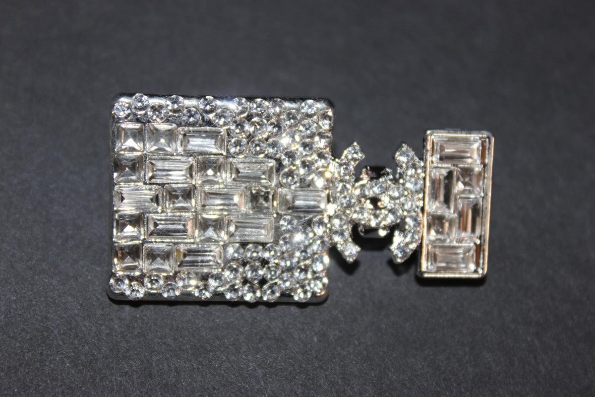 Rhinestone Silver Brooch Pin
