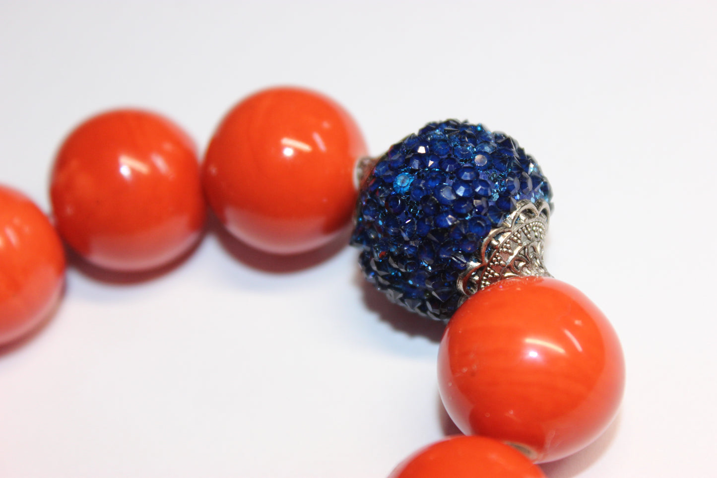 Orange & Blue Beaded Bracelet