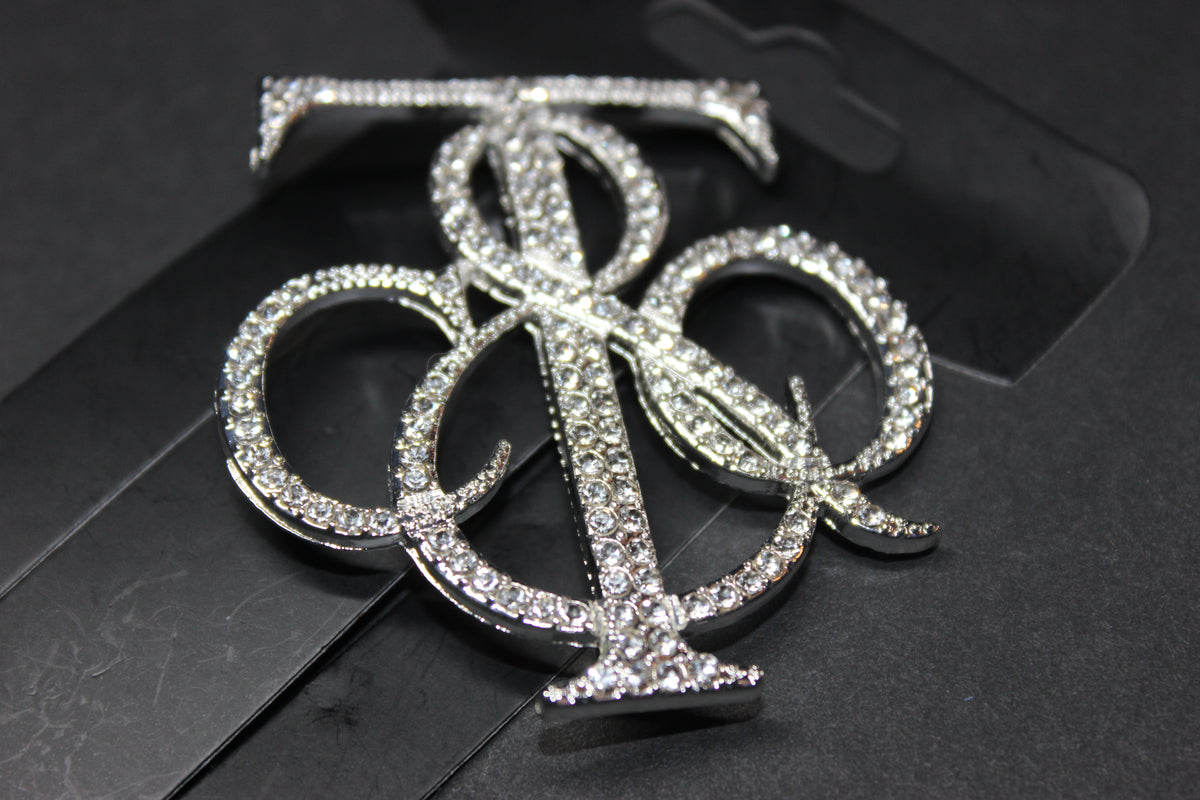 Silver Rhinestone Brooch Pin