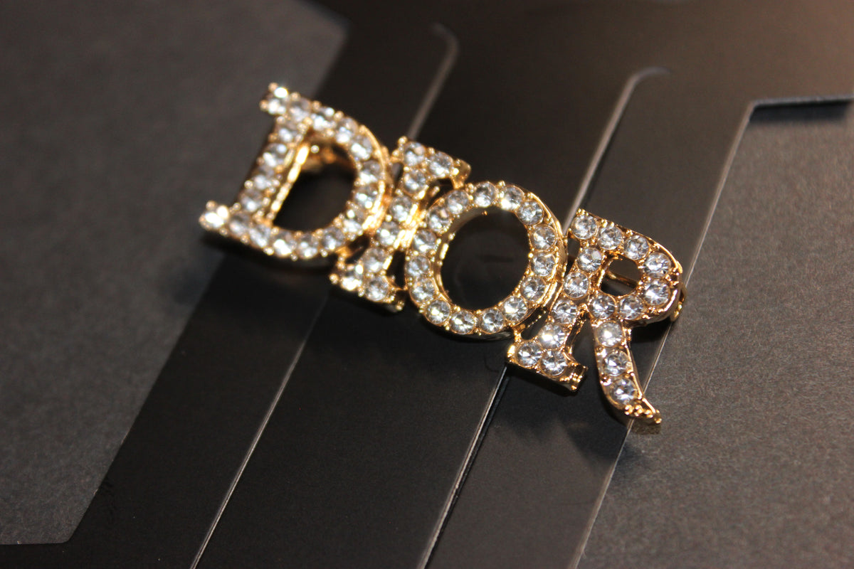 Gold Rhinestone Brooch Pin