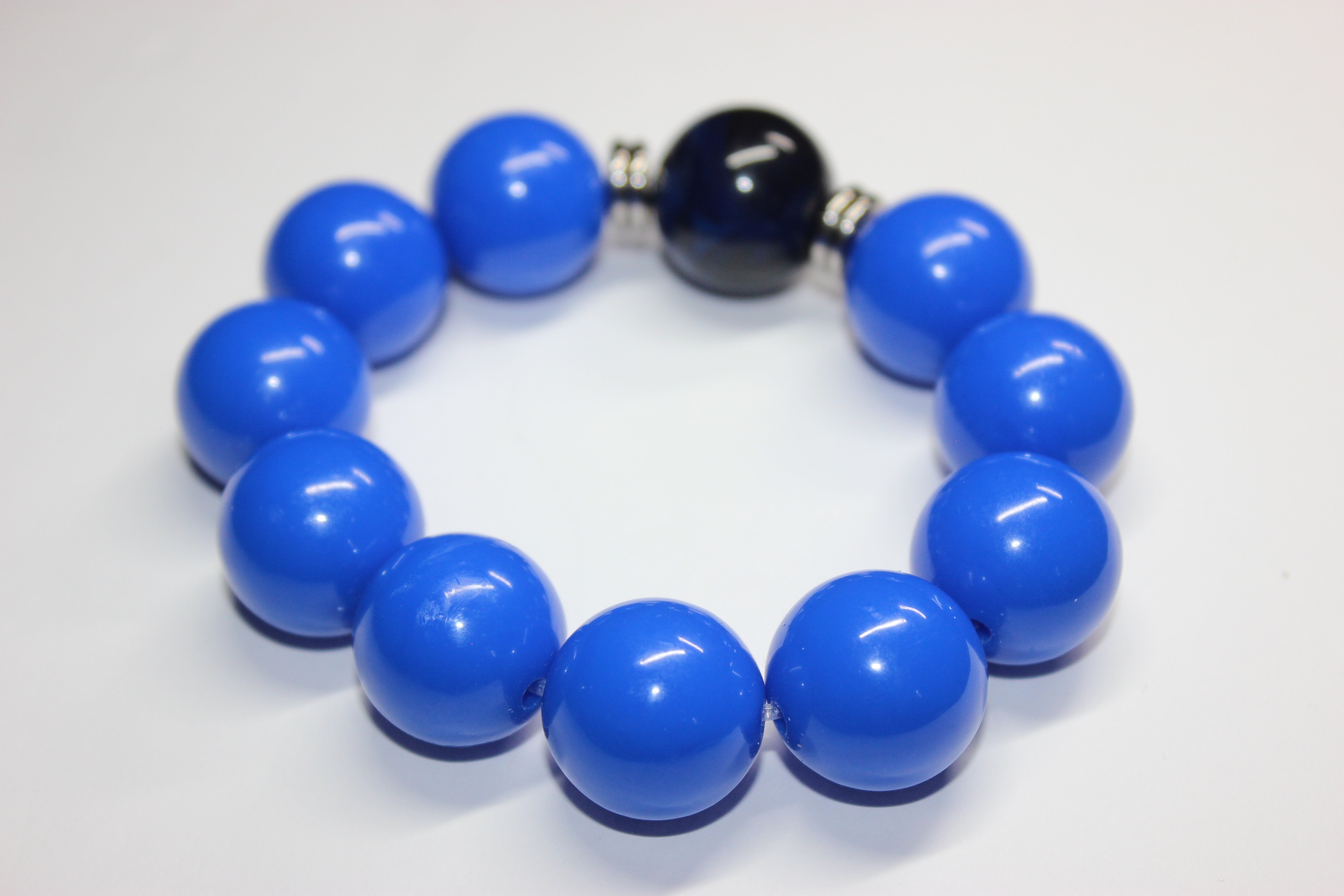 Shades Of Blue Large Beaded Bracelet