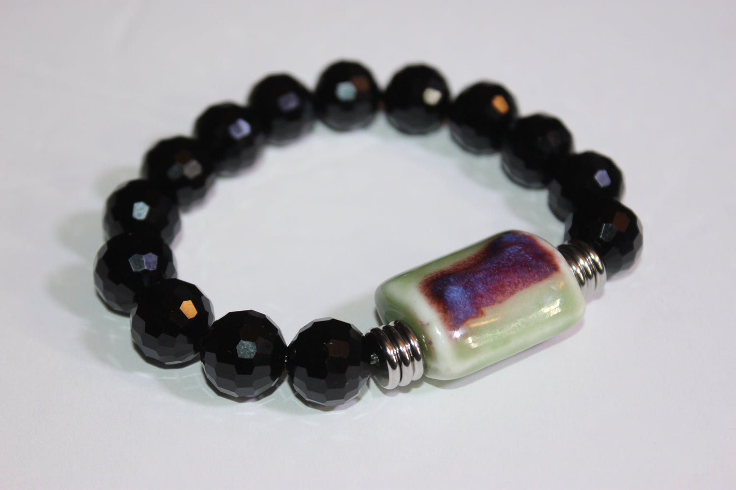 Black Ice Signature Bracelet With Earth Tone Gemstone