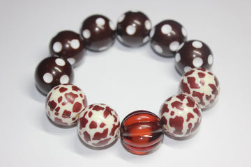 Shades Of Brown Large Beaded Bracelet