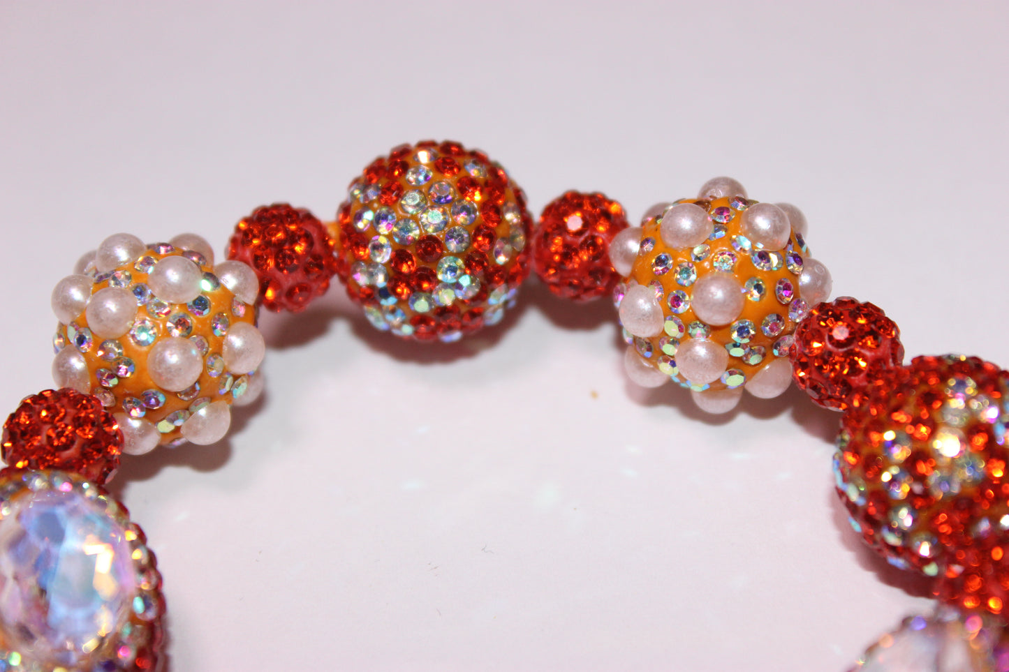 Orange Rhinestone Bracelet