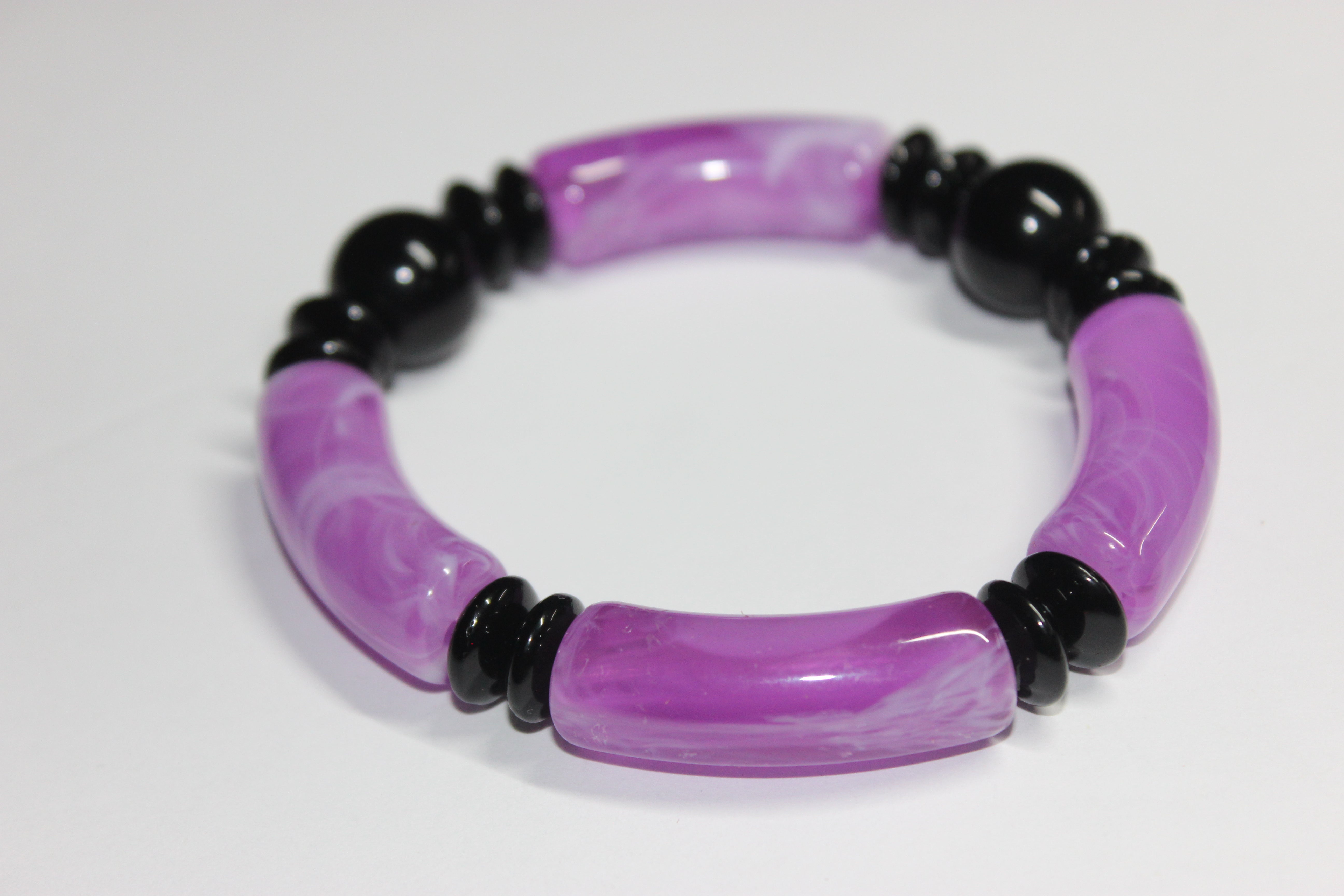 Black & Purple Beaded Bracelet