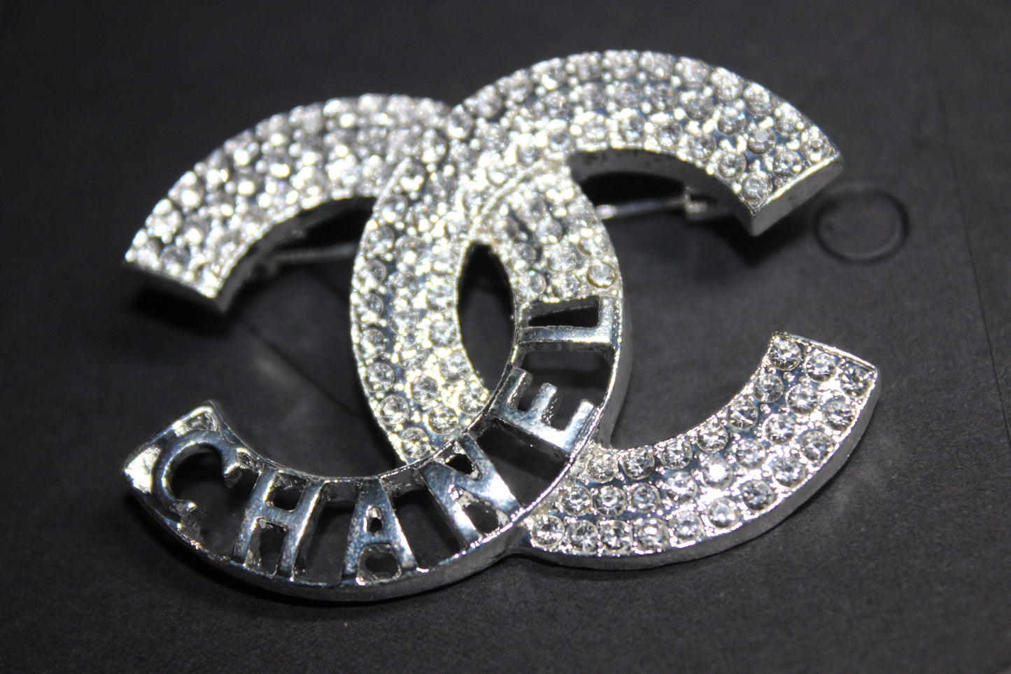 Silver Rhinestone Brooch Pin