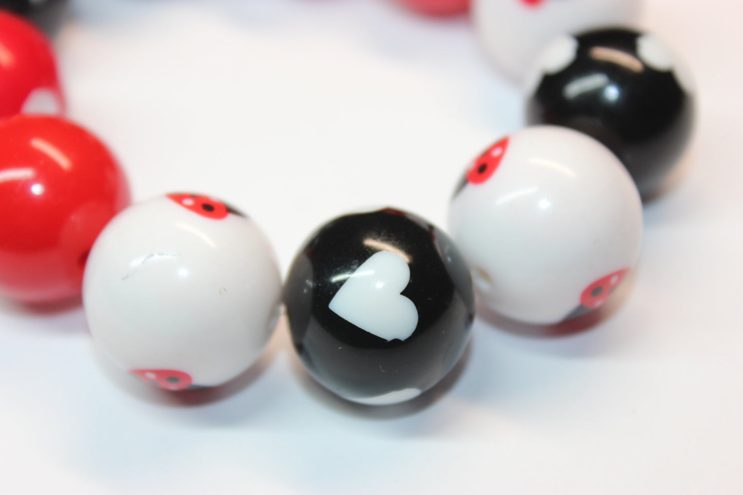 Red White & Black Ladybug Bracelet