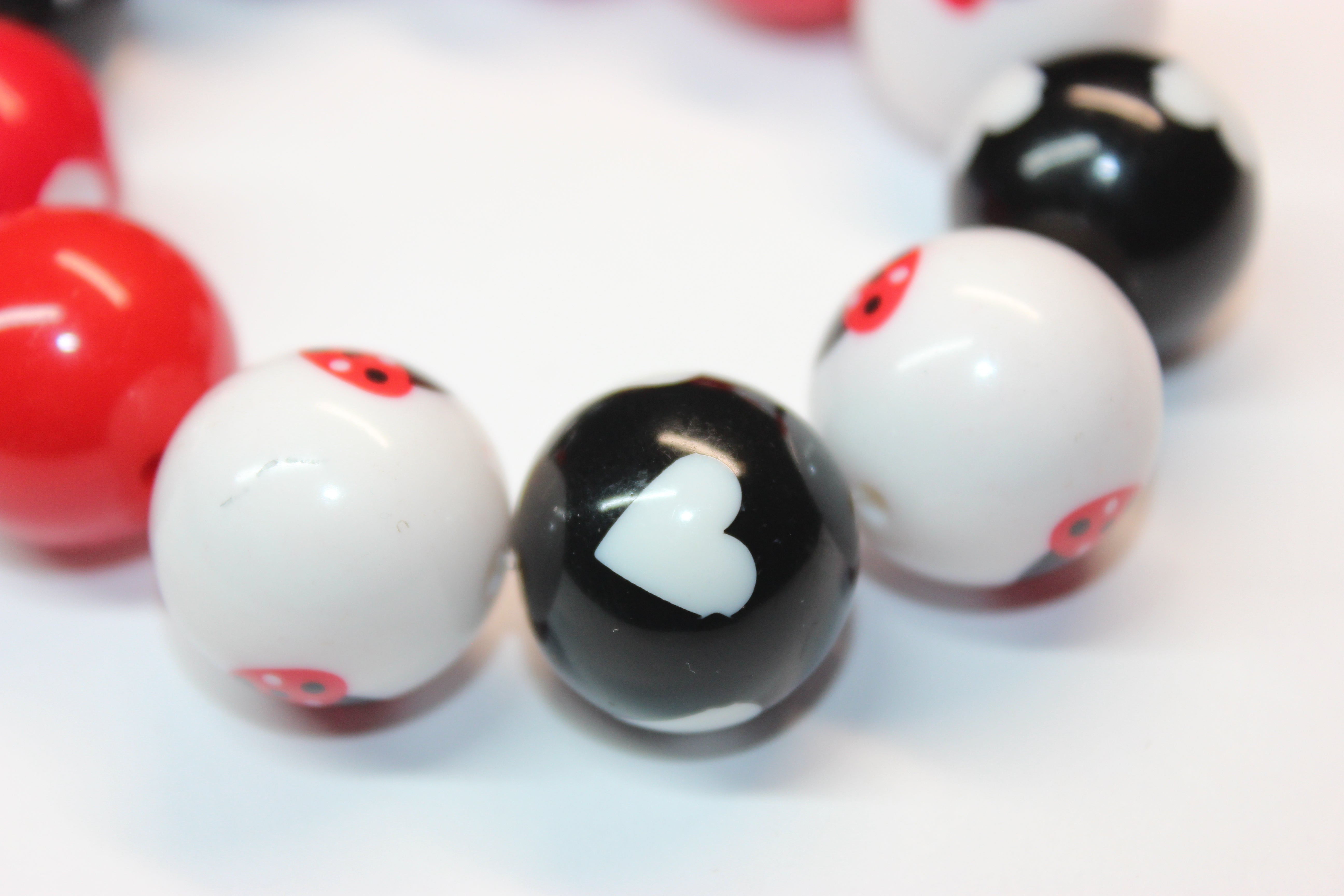 Red White & Black Ladybug Bracelet