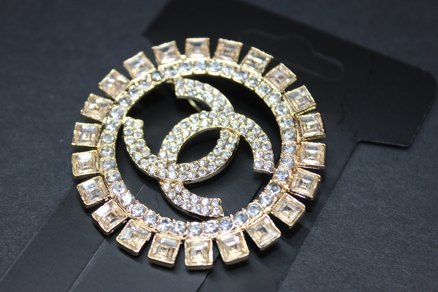 Rhinestone Gold Brooch Pin