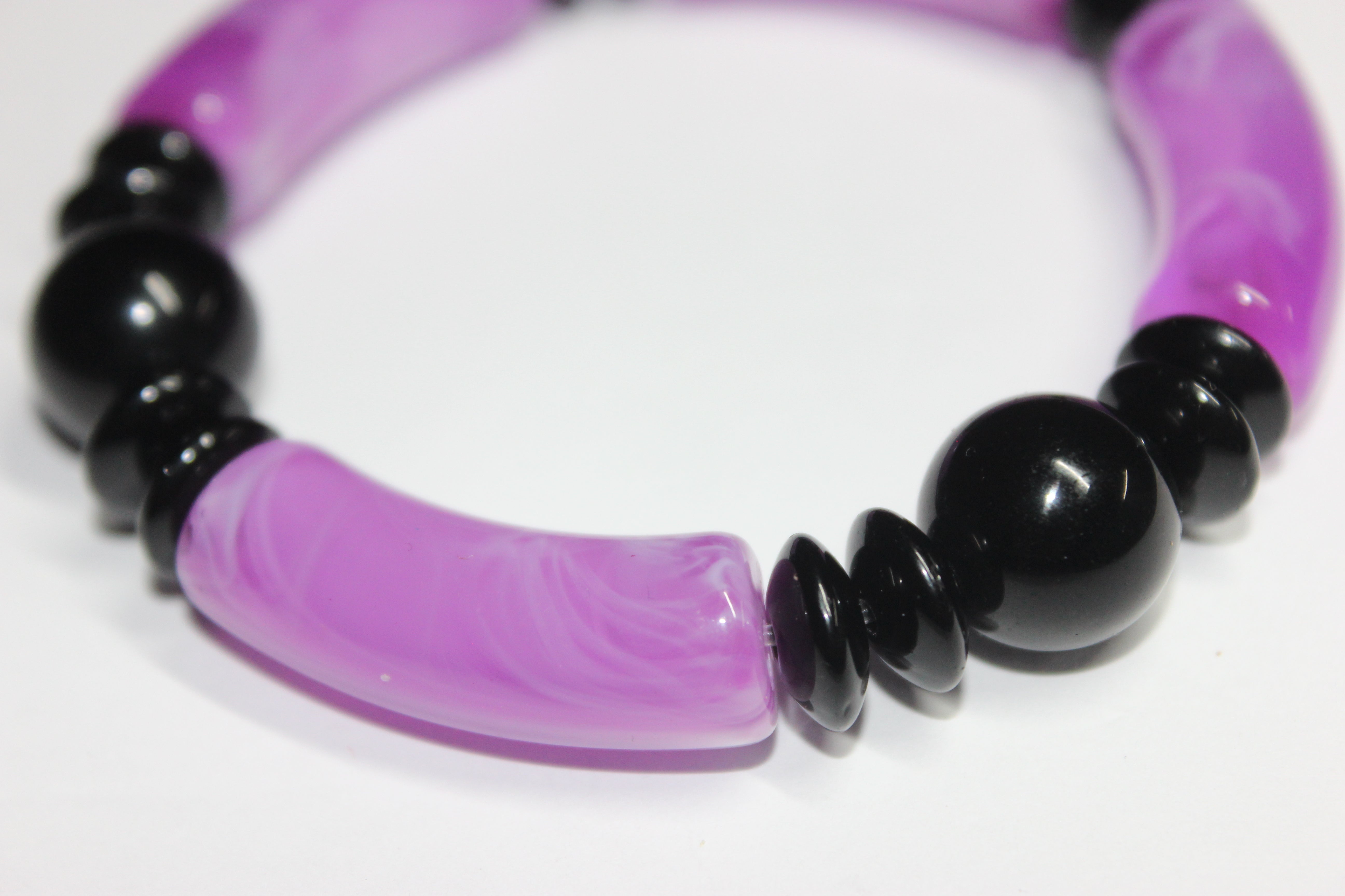 Black & Purple Beaded Bracelet